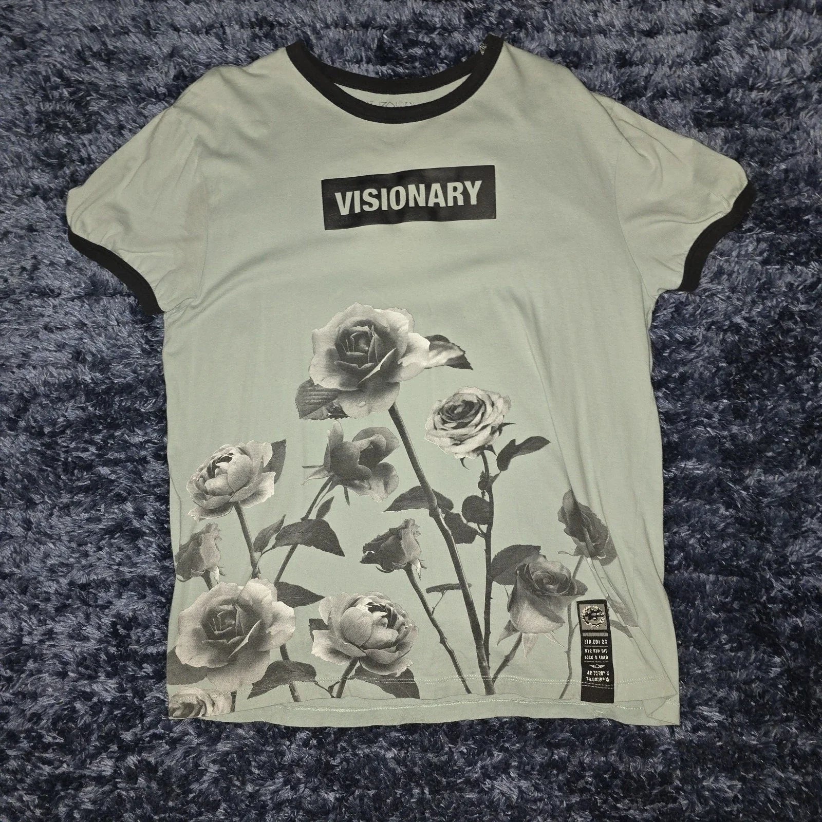 Visionary Flower Graphic Men's Short Sleeve Cotton T-Shirt Light Green Black Unisex T-shirt, Sweatshirt, Hoodie, Long Sleeve Tee - T-Shirt, Sweatshirt, Hoodie