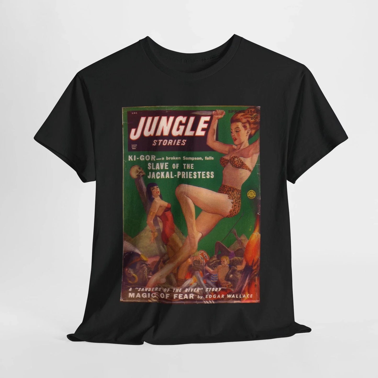 Jungle Stories Spring 1948 T-Shirt Vintage Pulp Art | Lurid Men's Adventure Mag Unisex T-shirt, Sweatshirt, Hoodie, Long Sleeve Tee - T-Shirt, Sweatshirt, Hoodie