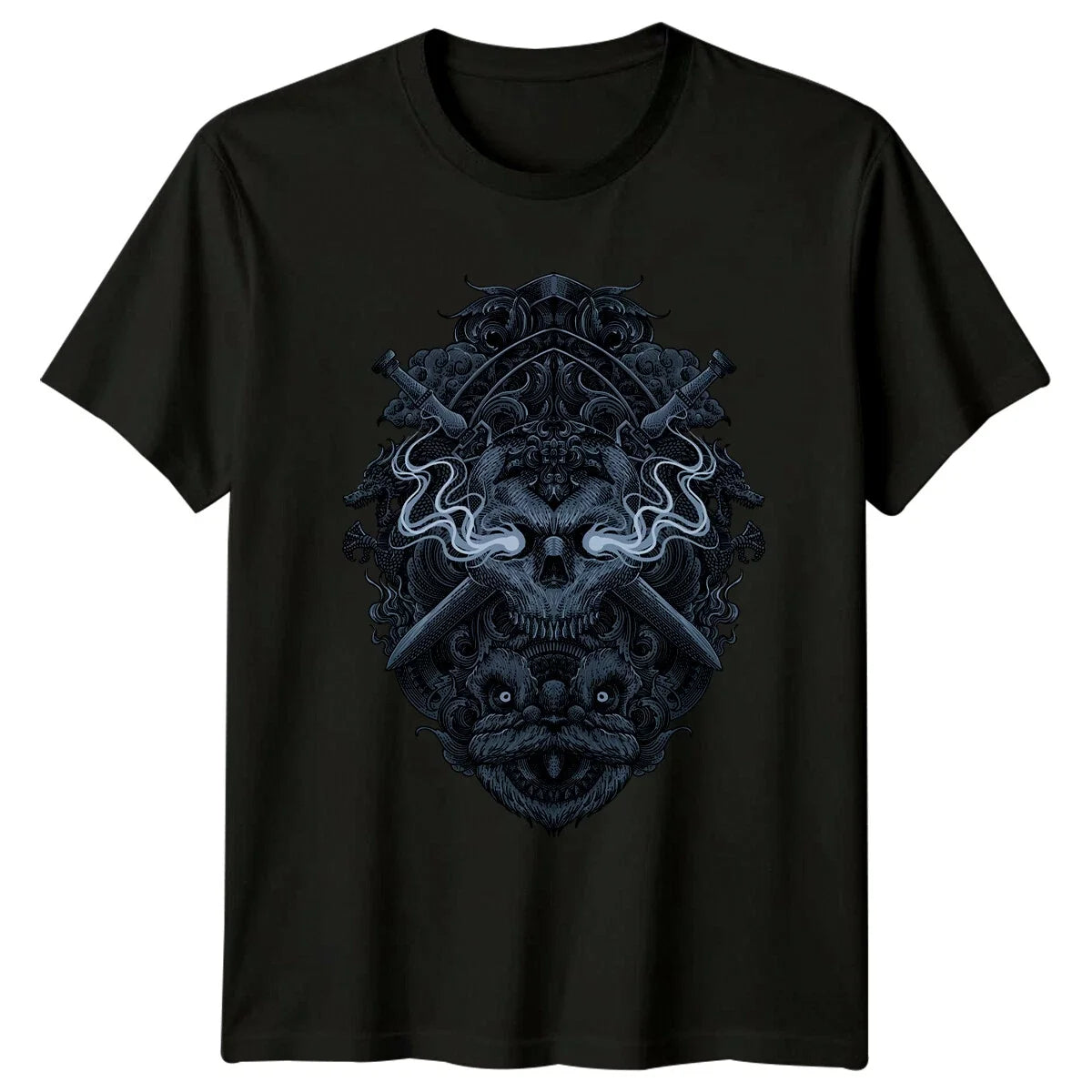 Fantasy Skull Dragon Swords Mens T-Shirt Womens Tee Graphic Unisex Unisex T-shirt, Sweatshirt, Hoodie, Long Sleeve Tee - T-Shirt, Sweatshirt, Hoodie