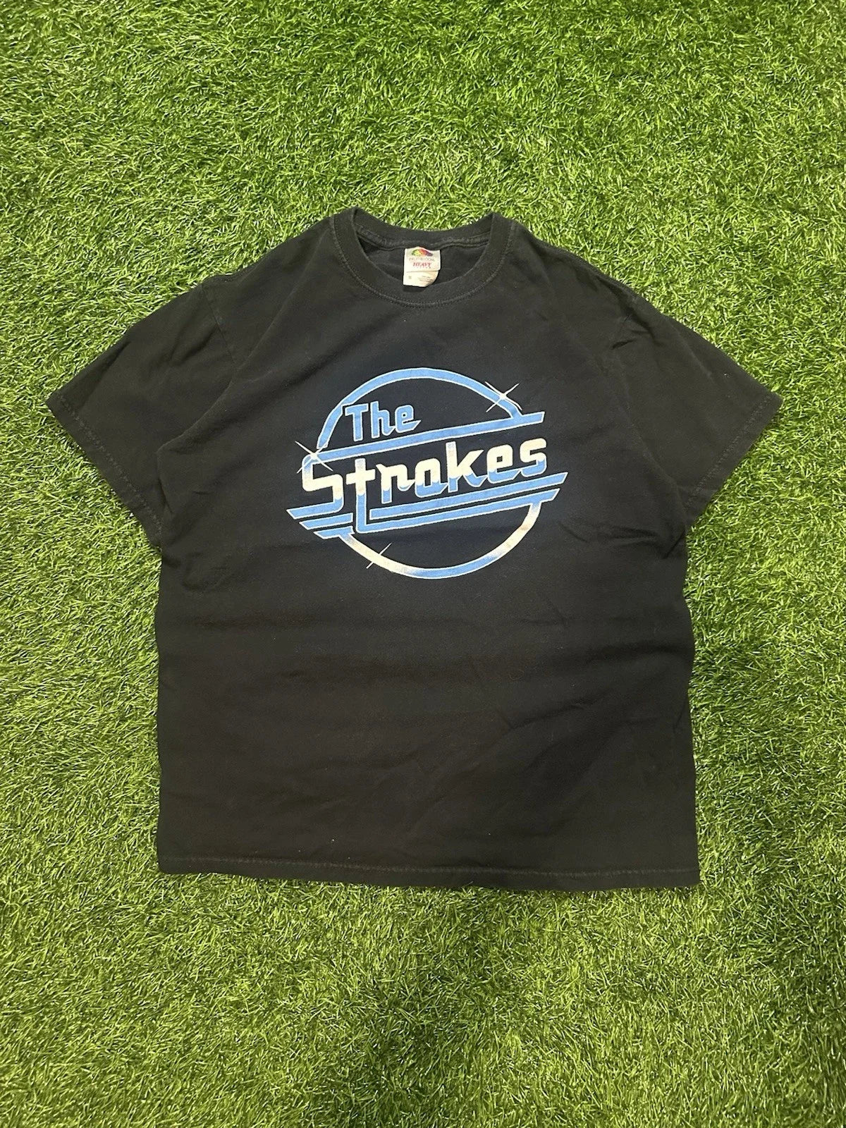 Y2K The Strokes Band T-Shirt MEDIUM Distressed Black w Blue Graphic Rock Punk Unisex T-shirt, Sweatshirt, Hoodie, Long Sleeve Tee - T-Shirt, Sweatshirt, Hoodie