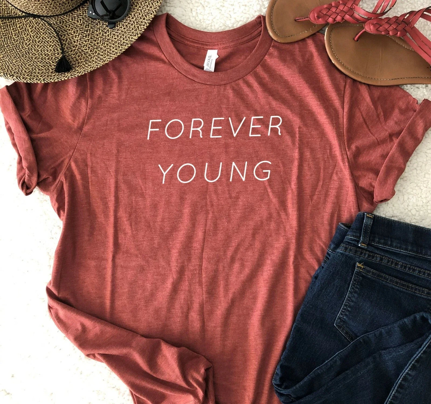 Forever Young Tshirt - Super Soft Tees Rod Stewart Fun Sarcastic Tees Great Gift Unisex T-shirt, Sweatshirt, Hoodie, Long Sleeve Tee - T-Shirt, Sweatshirt, Hoodie