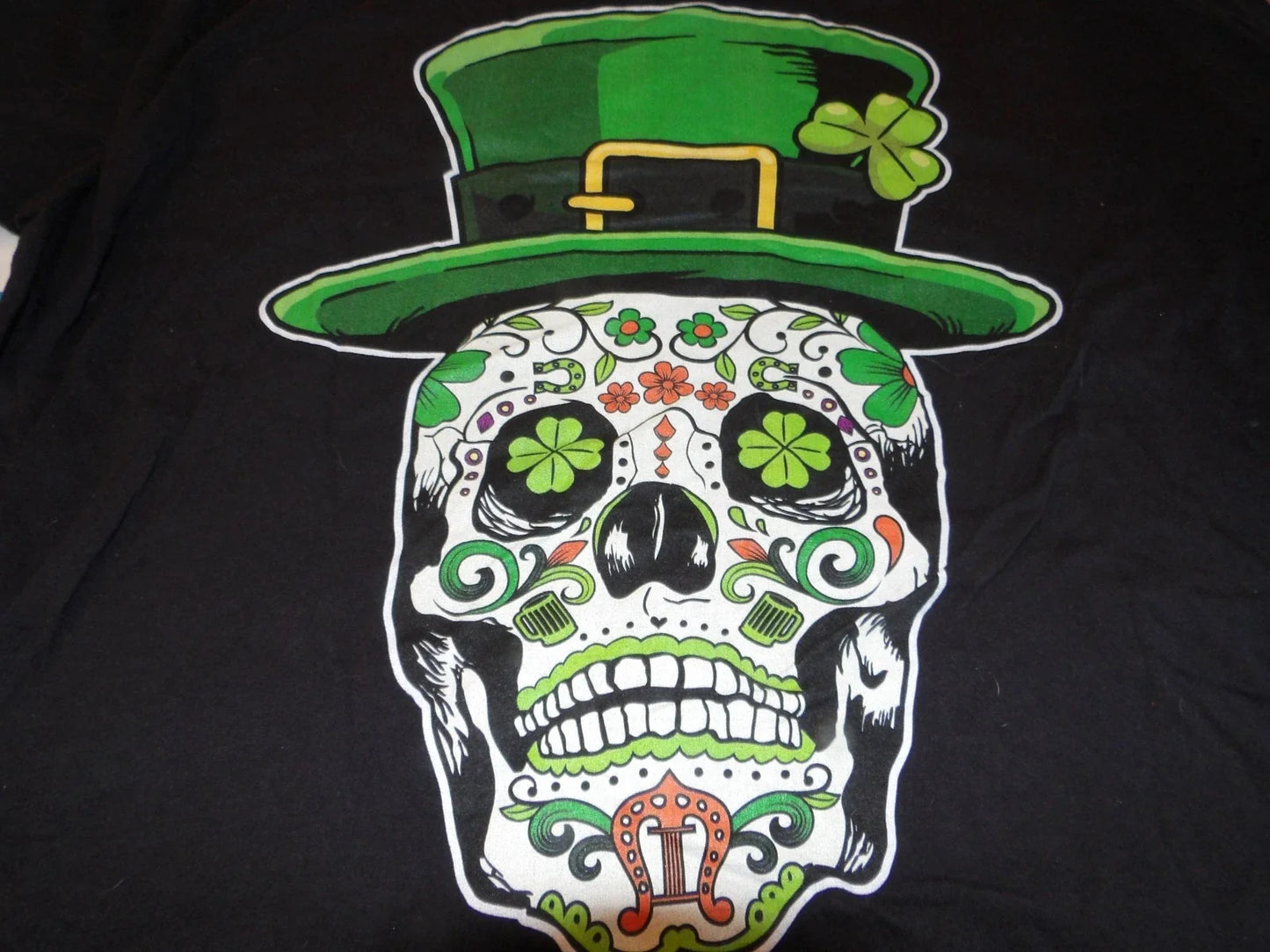 St. Patrick's Day SKULL T-shirt XL Unisex T-shirt, Sweatshirt, Hoodie, Long Sleeve Tee - T-Shirt, Sweatshirt, Hoodie