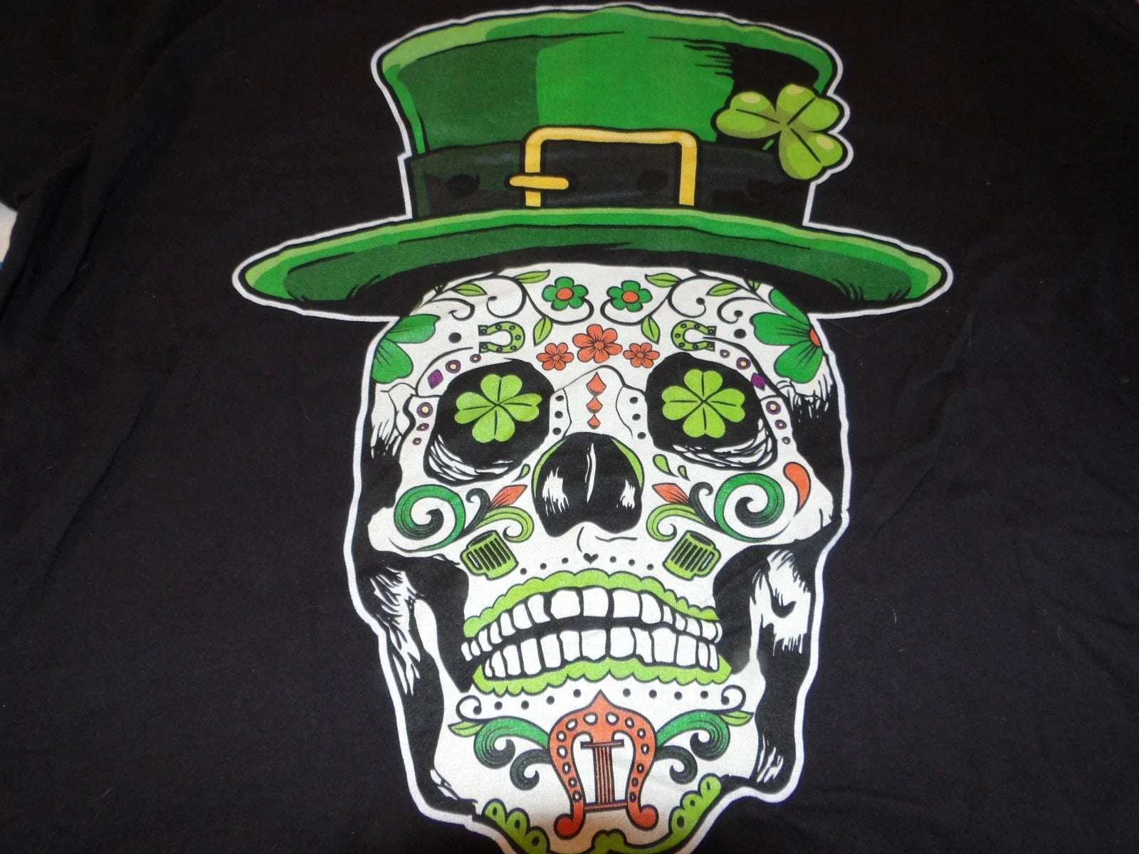 St. Patrick's Day SKULL T-shirt XL Unisex T-shirt, Sweatshirt, Hoodie, Long Sleeve Tee - T-Shirt, Sweatshirt, Hoodie