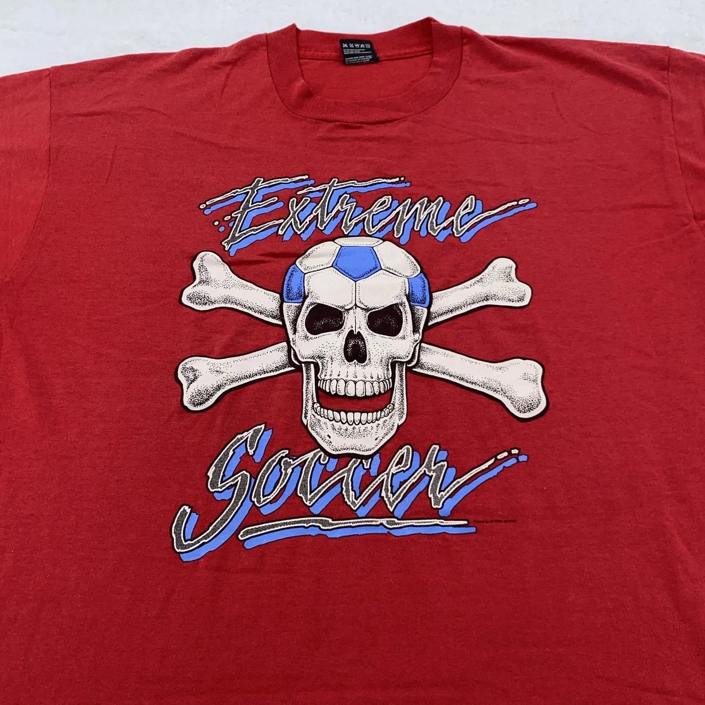 Vintage Extreme Soccer Shirt Mens 2XL Red Skull Bones Skeleton Made USA 90s Tee Unisex T-shirt, Sweatshirt, Hoodie, Long Sleeve Tee - T-Shirt, Sweatshirt, Hoodie