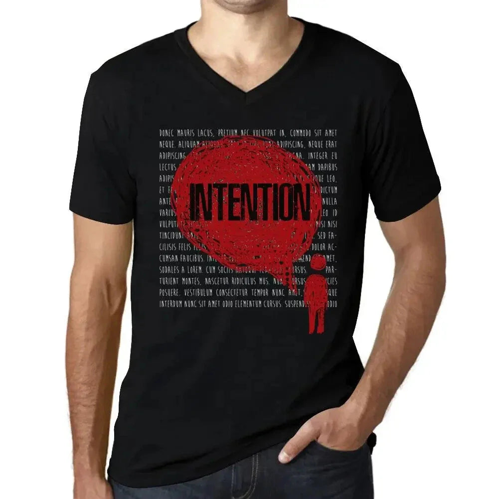 Men's Graphic T-Shirt V Neck Thoughts Intention Eco-Friendly Limited Edition Unisex T-shirt, Sweatshirt, Hoodie, Long Sleeve Tee - T-Shirt, Sweatshirt, Hoodie