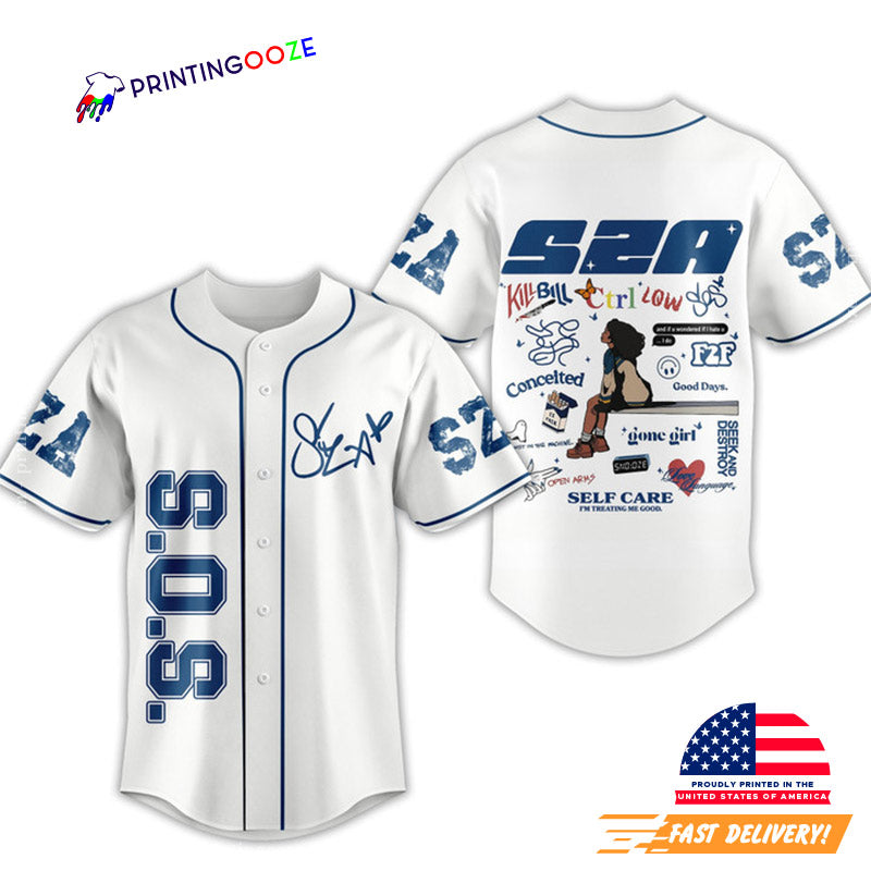 SZA SOS Merch Signature Baseball Jersey baseball jersey product view 1