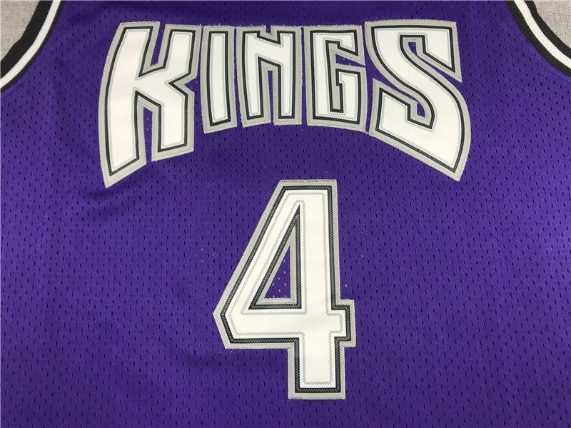 sacramento kings #4 chirs webber Kings 4 Purple Retro Logo Style 1 Basketball Jersey basketball jersey product view 1