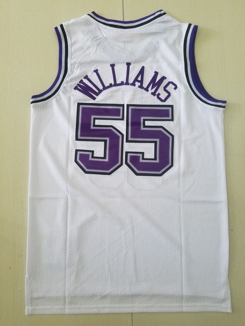 sacramento kings #55 jason williams Kings 55 White Retro s-xxl Style 1 Basketball Jersey basketball jersey product view 1