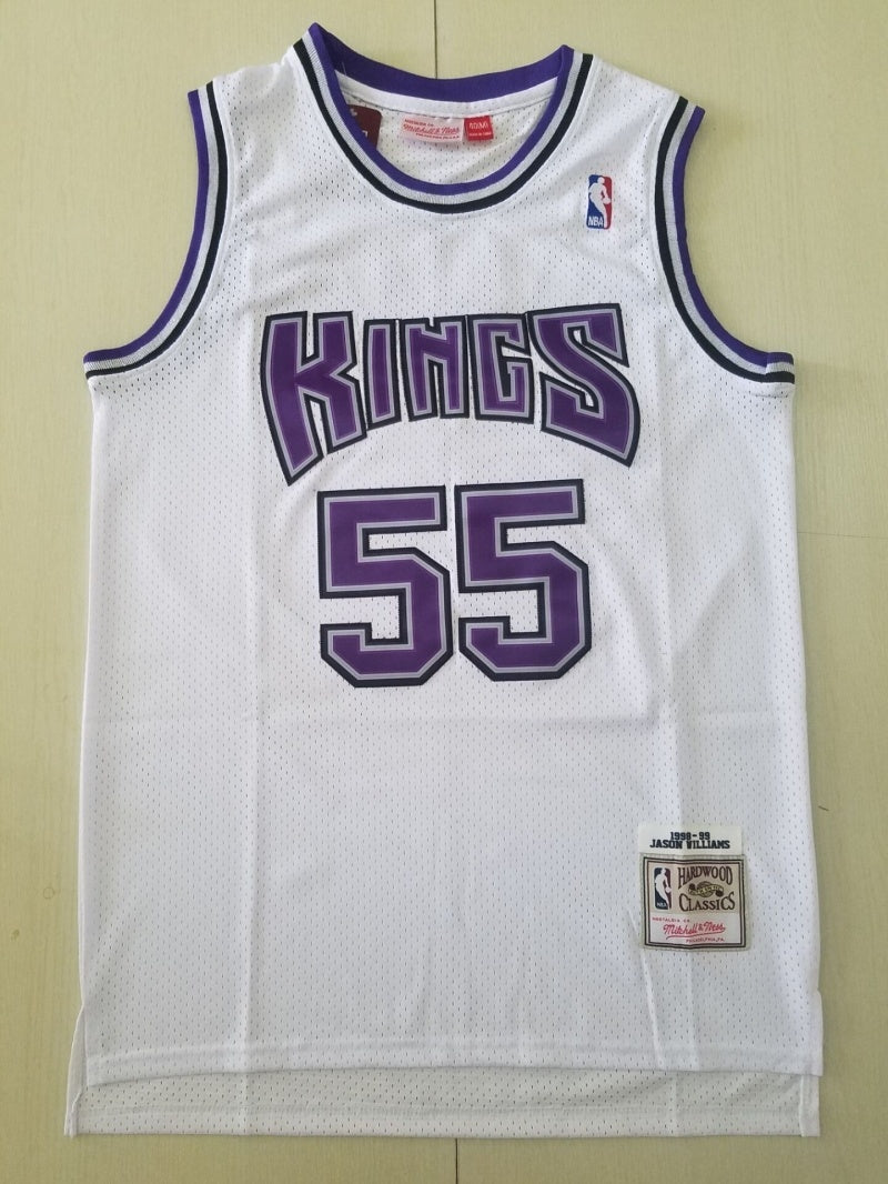 sacramento kings #55 jason williams Kings 55 White Retro s-xxl Style 2 Basketball Jersey basketball jersey product view 1