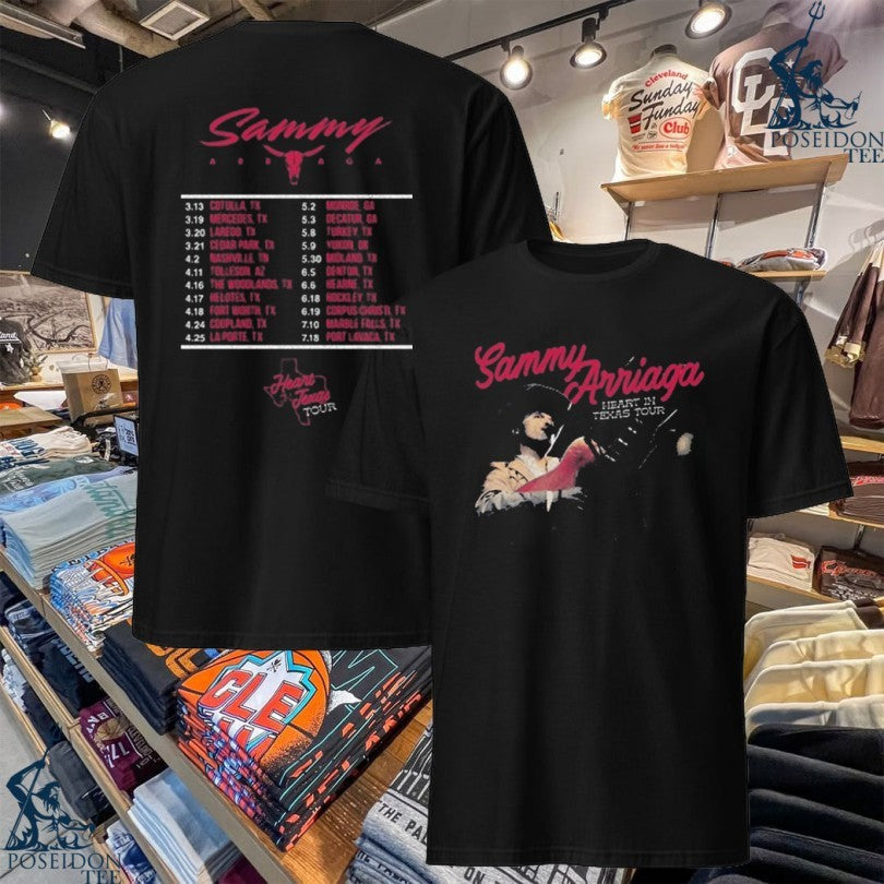 Sammy Arriaga Heart In Texas Tour T-shirt Unisex T-shirt, Sweatshirt, Hoodie, Long Sleeve Tee - T-Shirt, Sweatshirt, Hoodie