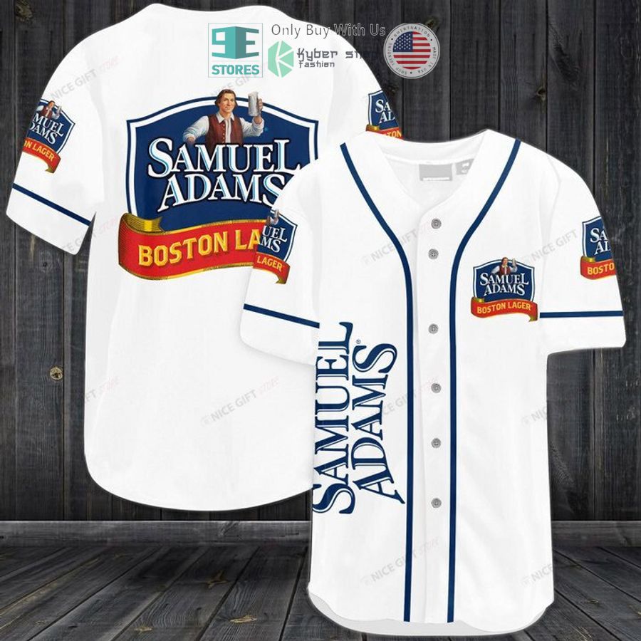 BEST Samuel Adams Boston Lager logo white Baseball Jersey baseball jersey product view 1