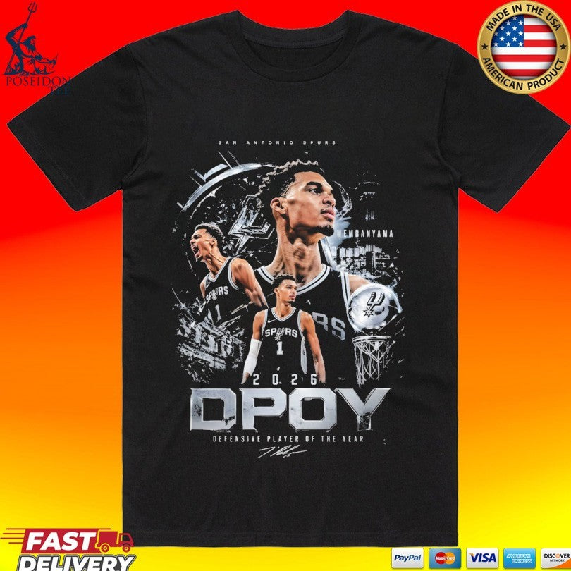 San Antonio Spurs Dpoy Defensive Player Of The Year 2026 T-shirt Unisex T-shirt, Sweatshirt, Hoodie, Long Sleeve Tee - T-Shirt, Sweatshirt, Hoodie
