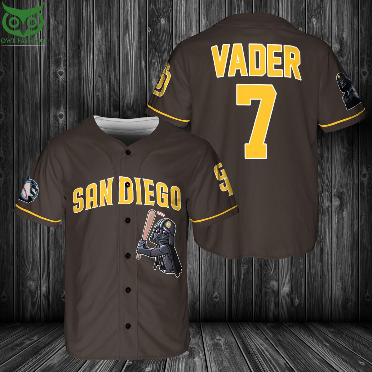 San Diego Padres Darth Vader Baseball Jersey baseball jersey product view 1