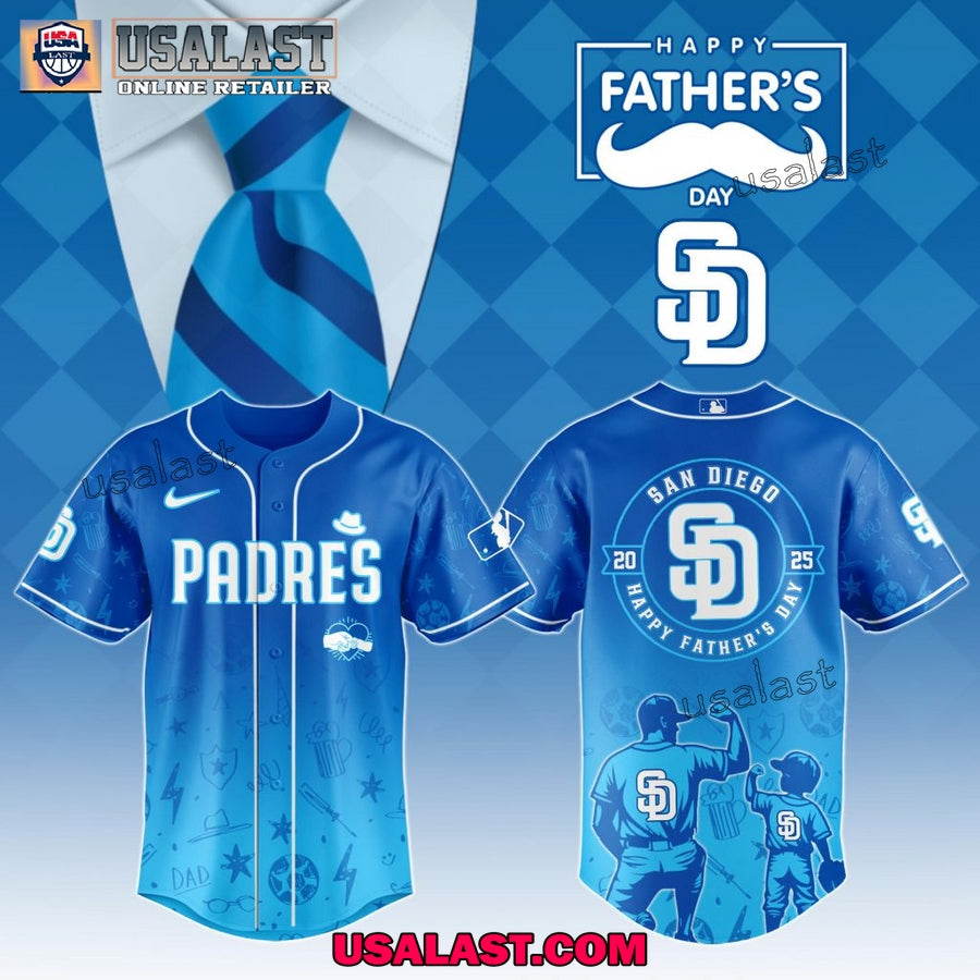 San Diego Padres Happy Father’s Day 2025 Baseball Jersey baseball jersey product view 1