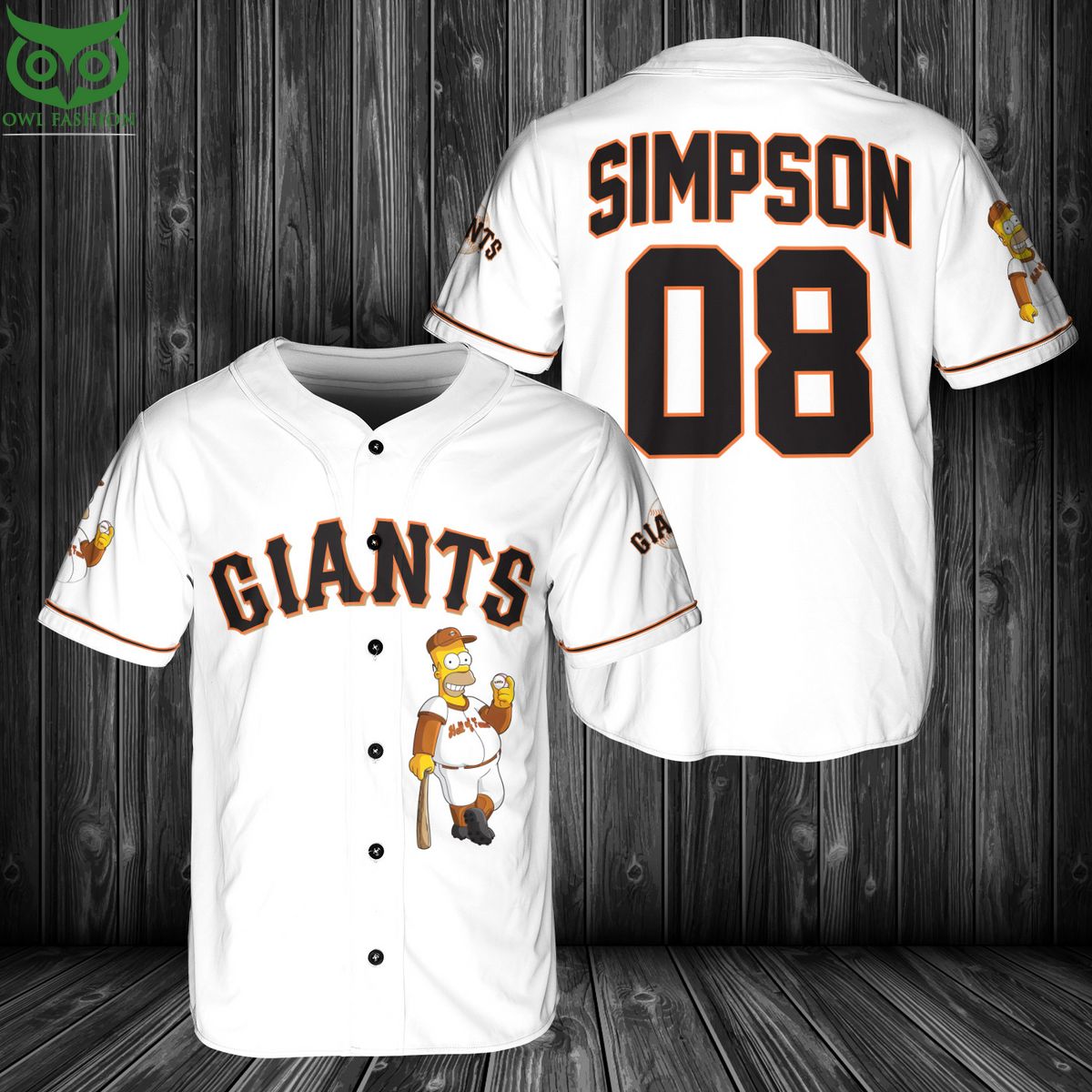 San Francisco Giants MLB Simpson Baseball Jersey baseball jersey product view 1