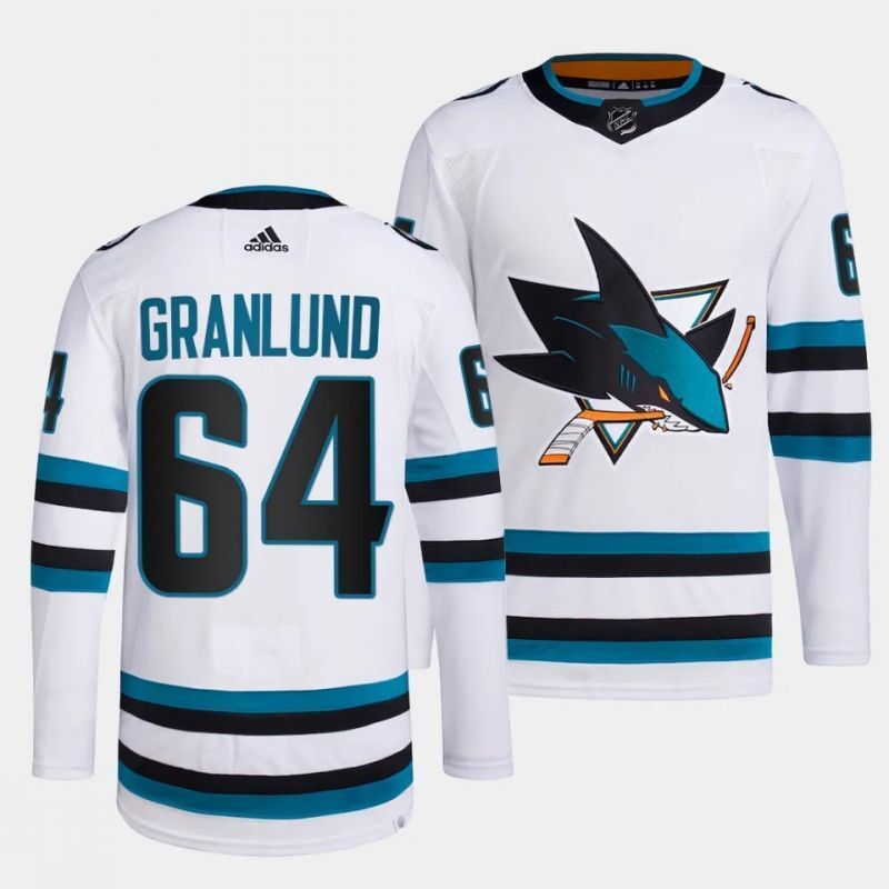 san jose sharks #64 mikael granlund away primegreen authentic pro white jersey Hockey Jersey hockey jersey product view 1