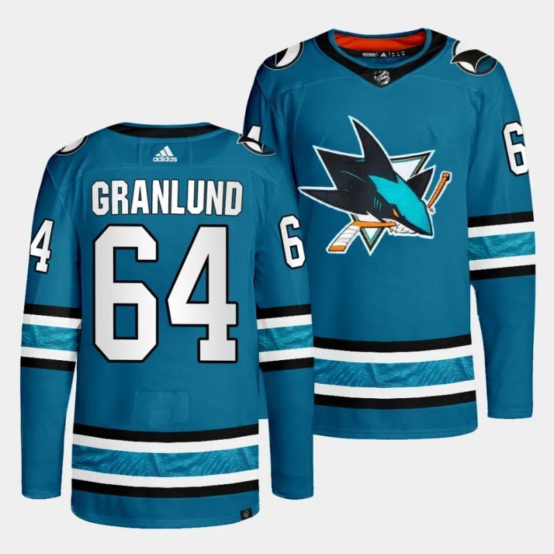 san jose sharks #64 mikael granlund home authentic pro primegreen teal jersey Hockey Jersey hockey jersey product view 1