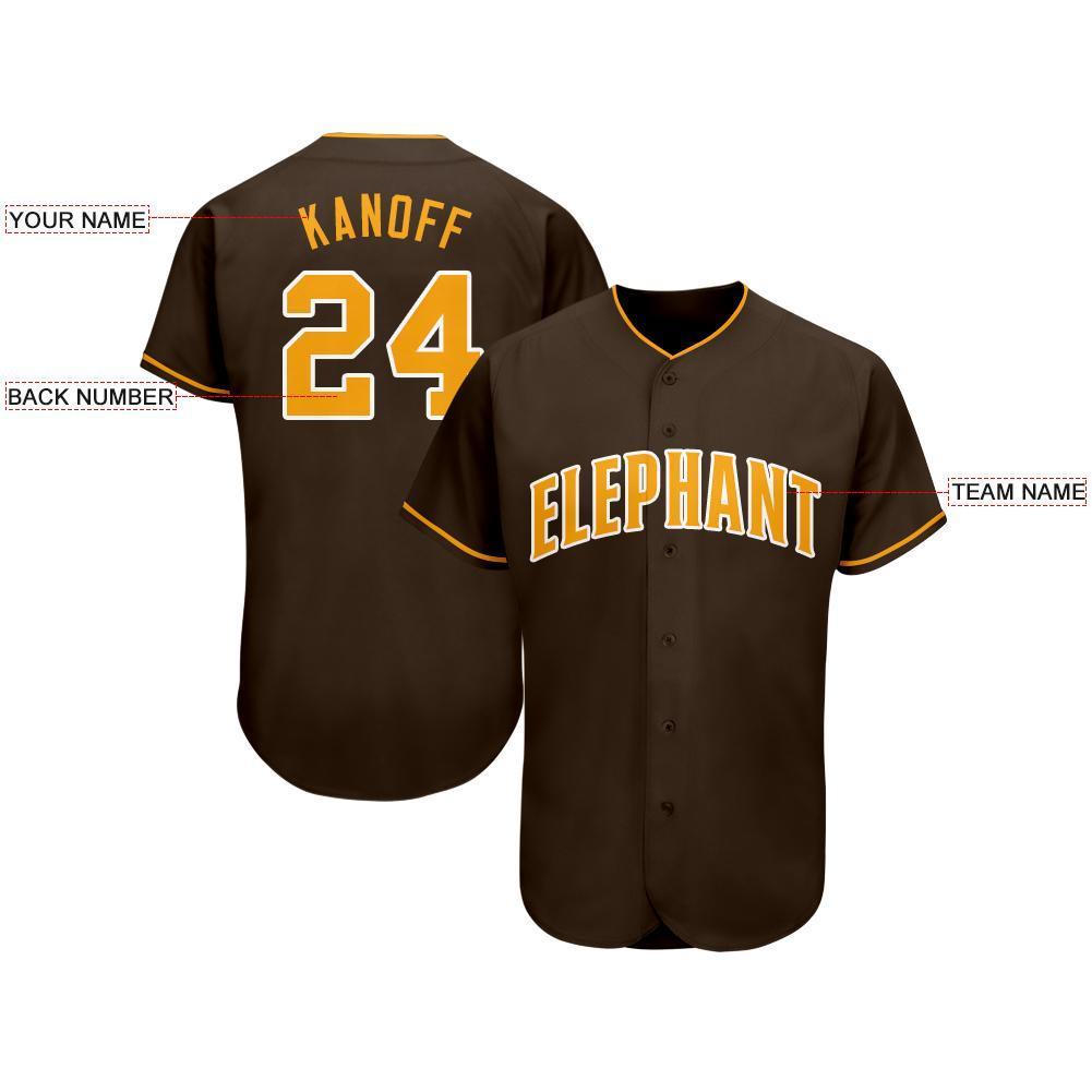 Custom Brown Gold-White Baseball Jersey baseball jersey product view 3