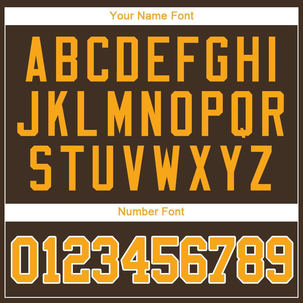 Custom Brown Gold-White Baseball Jersey baseball jersey product view 4