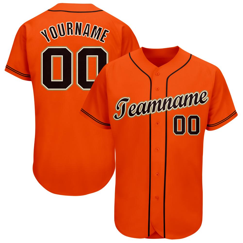 Custom Orange Black Cream-Old Gold Baseball Jersey baseball jersey product view 1