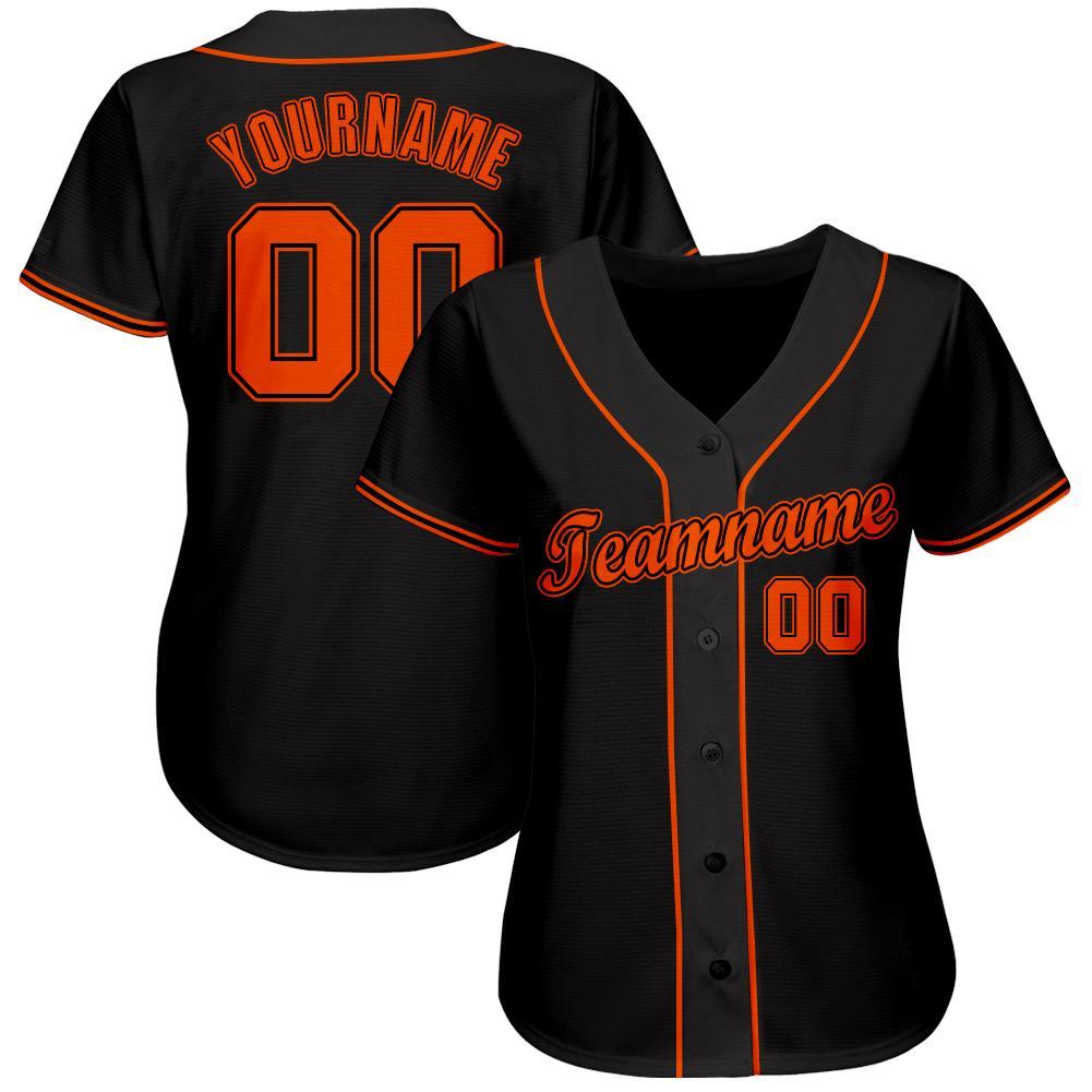 Custom Black Orange Baseball Jersey baseball jersey product view 2