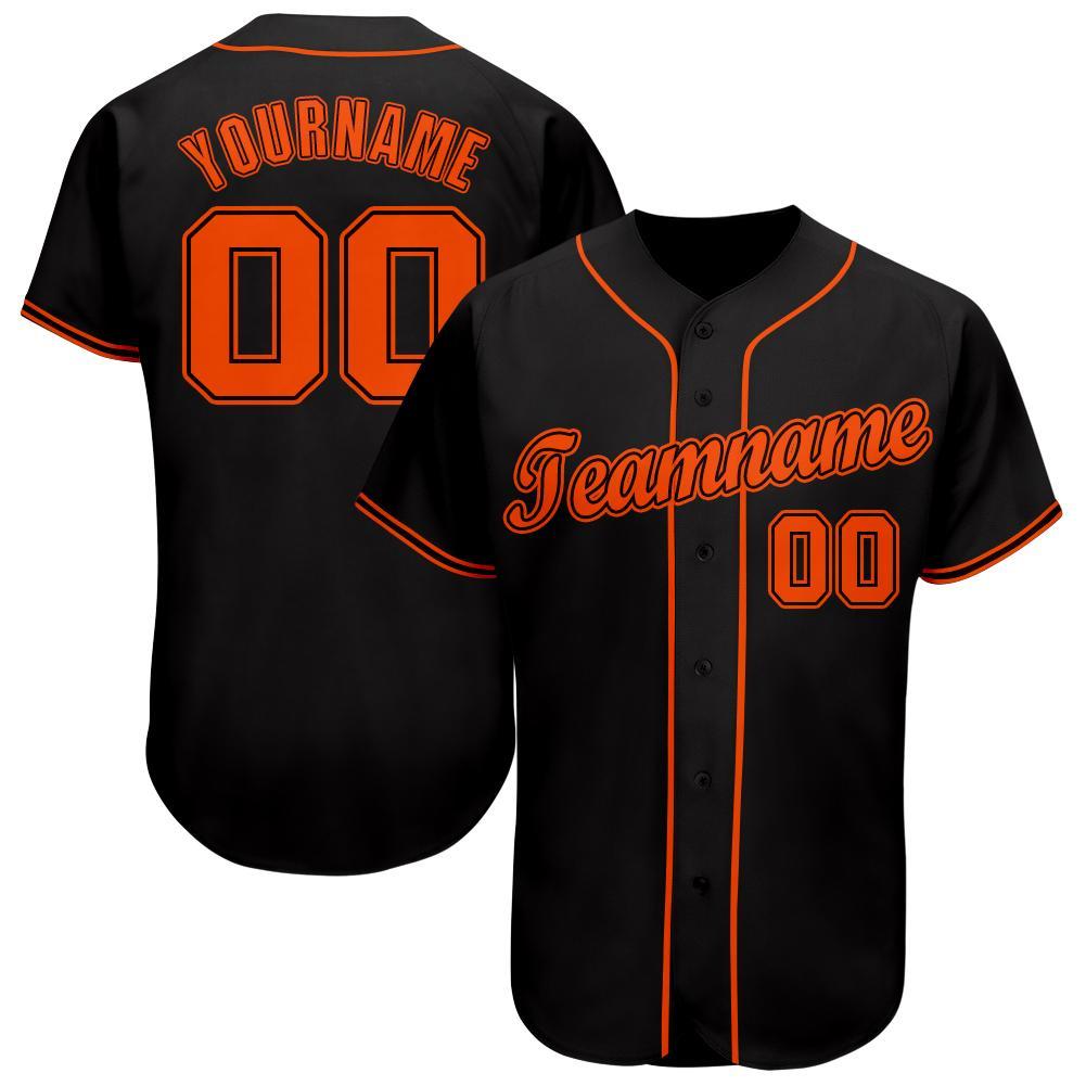 Custom Black Orange Baseball Jersey baseball jersey product view 1