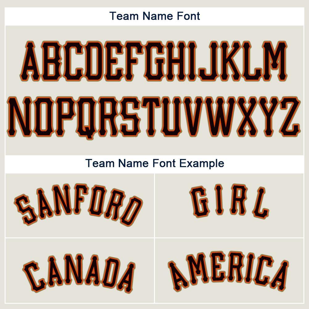 Custom Cream Black-Orange Baseball Jersey baseball jersey product view 5
