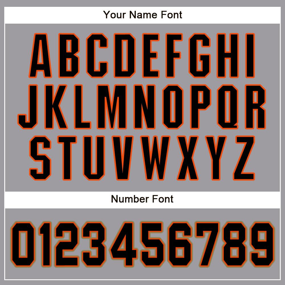 Custom Gray Black Orange-Old Gold Baseball Jersey baseball jersey product view 4