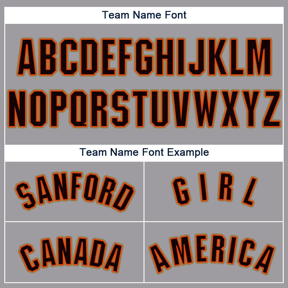 Custom Gray Black Orange-Old Gold Baseball Jersey baseball jersey product view 5