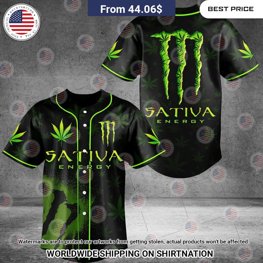 Sativa Energy Baseball Jersey baseball jersey product view 1