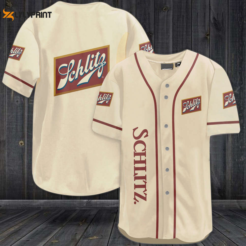 Schlitz Beer Baseball Jersey - lylyprint.com baseball jersey product view 1
