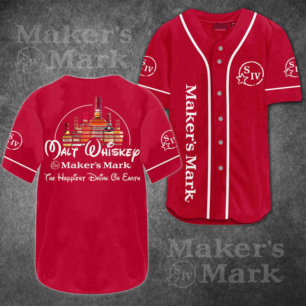 Score Big with Maker Is Mark Malt Whiskey Baseball Jersey baseball jersey product view 2
