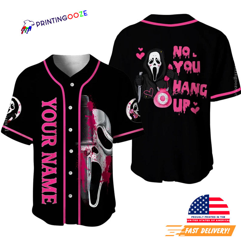Scream Ghost Face No You Hang Up, Personalized Baseball Jersey baseball jersey product view 1
