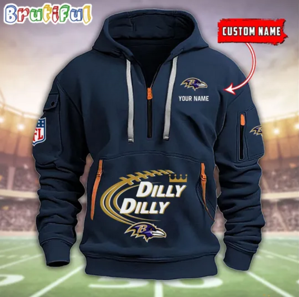 Personalize Carolina Panthers Dilly Dilly Quarter Zip Hoodie Unisex T-shirt, Sweatshirt, Hoodie, Long Sleeve Tee - T-Shirt, Sweatshirt, Hoodie