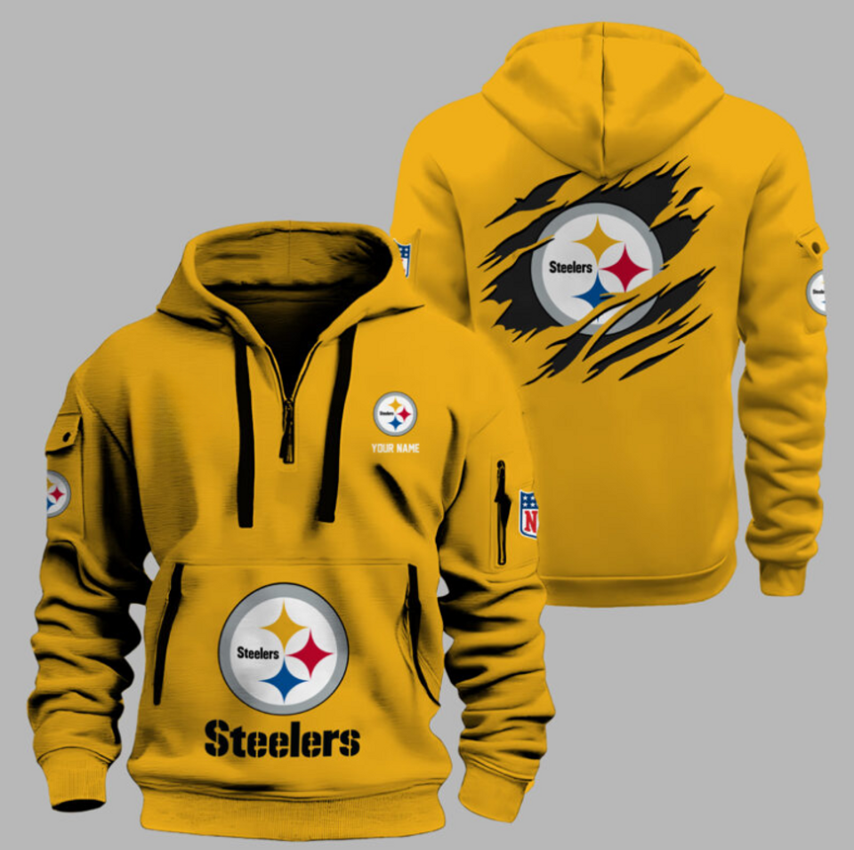 Personalize Pittsburgh Football Team Quarter Zip Hoodie Unisex T-shirt, Sweatshirt, Hoodie, Long Sleeve Tee - T-Shirt, Sweatshirt, Hoodie
