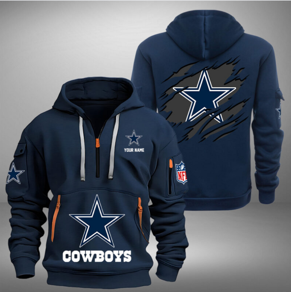 Personalize Dallas Football Team Quarter Zip Hoodie Unisex T-shirt, Sweatshirt, Hoodie, Long Sleeve Tee - T-Shirt, Sweatshirt, Hoodie