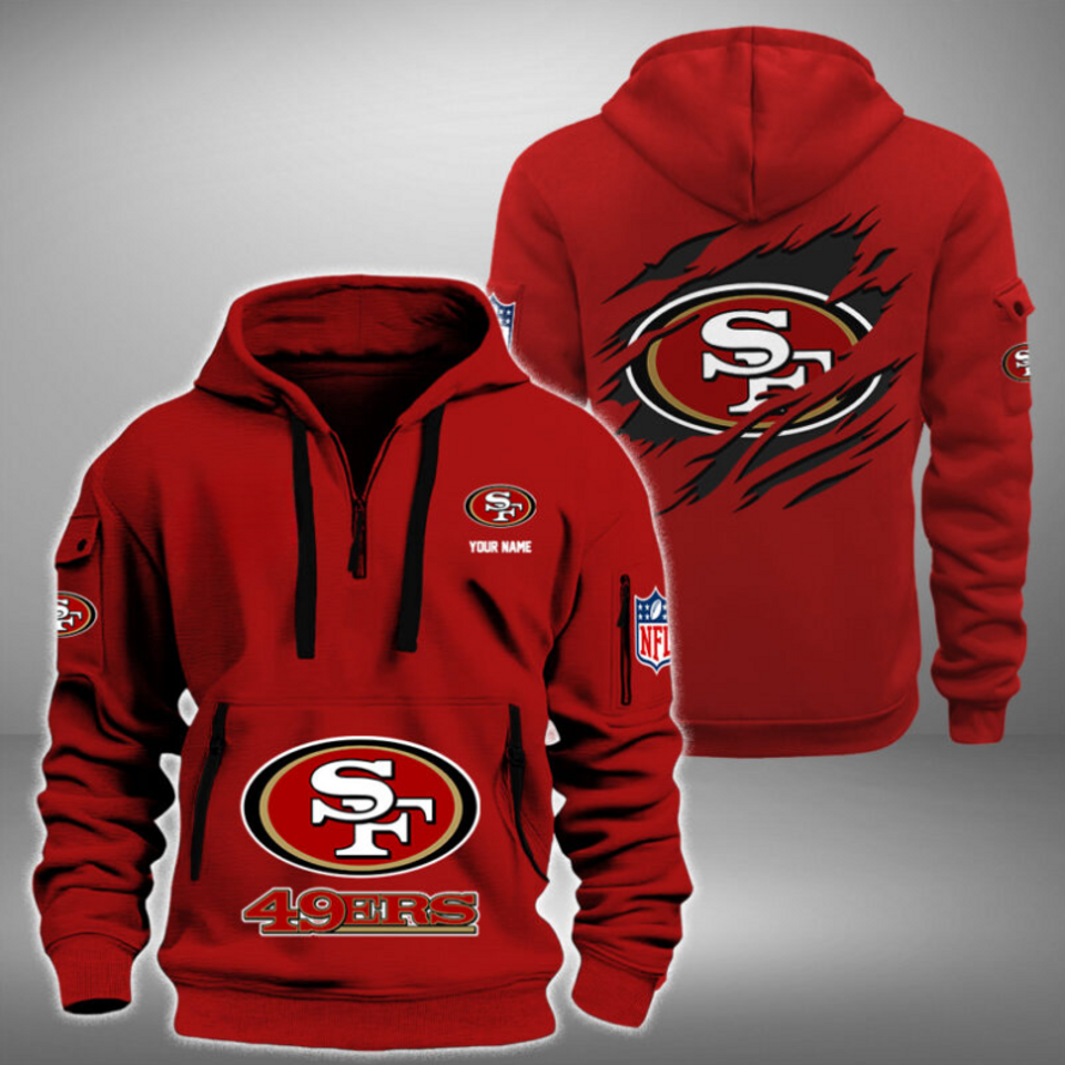 Personalize San Francisco Football Team Quarter Zip Hoodie Unisex T-shirt, Sweatshirt, Hoodie, Long Sleeve Tee - T-Shirt, Sweatshirt, Hoodie