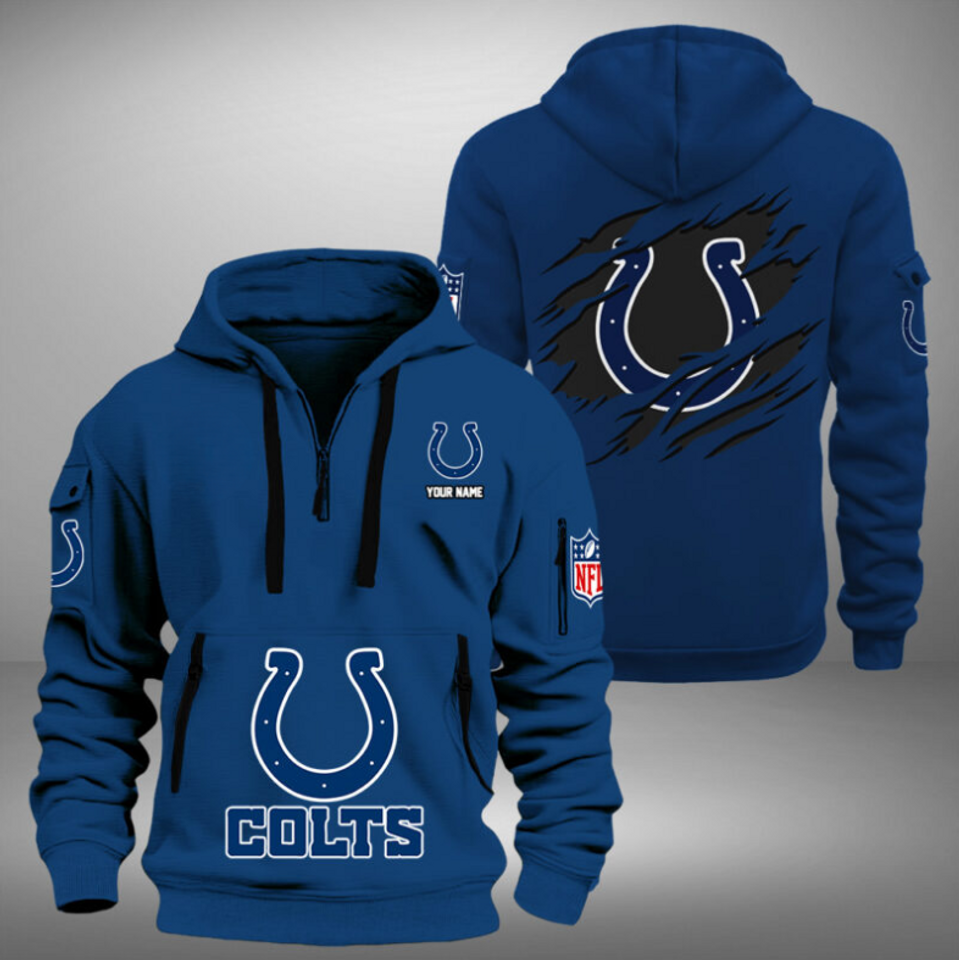 Personalize Indianapolis Football Team Quarter Zip Hoodie Unisex T-shirt, Sweatshirt, Hoodie, Long Sleeve Tee - T-Shirt, Sweatshirt, Hoodie