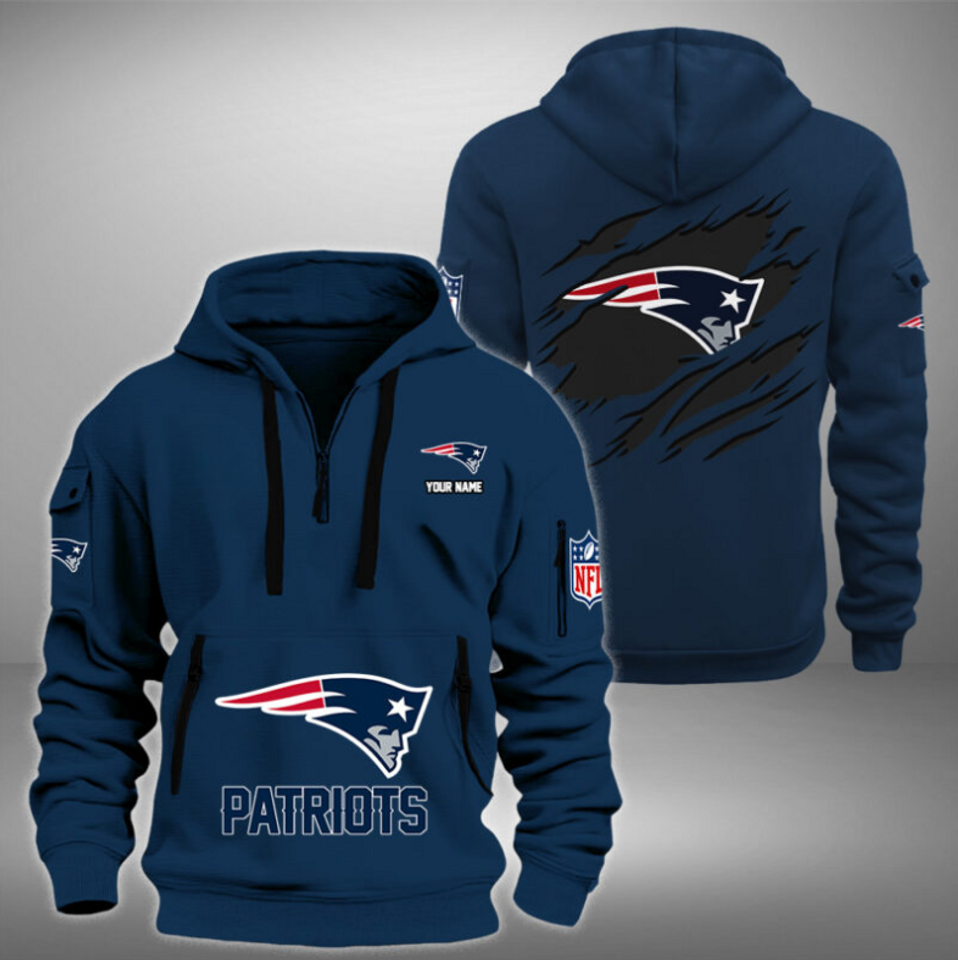 Personalize NE Football Team Quarter Zip Hoodie Unisex T-shirt, Sweatshirt, Hoodie, Long Sleeve Tee - T-Shirt, Sweatshirt, Hoodie