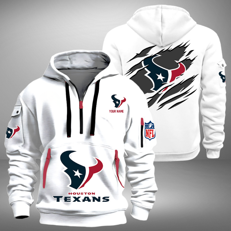 Personalize Houston Football Team Quarter Zip Hoodie Unisex T-shirt, Sweatshirt, Hoodie, Long Sleeve Tee - T-Shirt, Sweatshirt, Hoodie