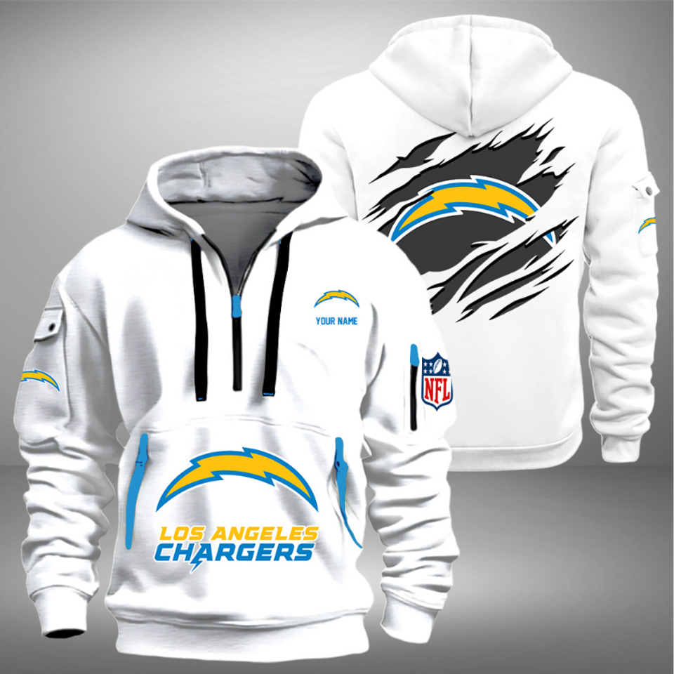 Personalize Chargers Football Team Quarter Zip Hoodie Unisex T-shirt, Sweatshirt, Hoodie, Long Sleeve Tee - T-Shirt, Sweatshirt, Hoodie