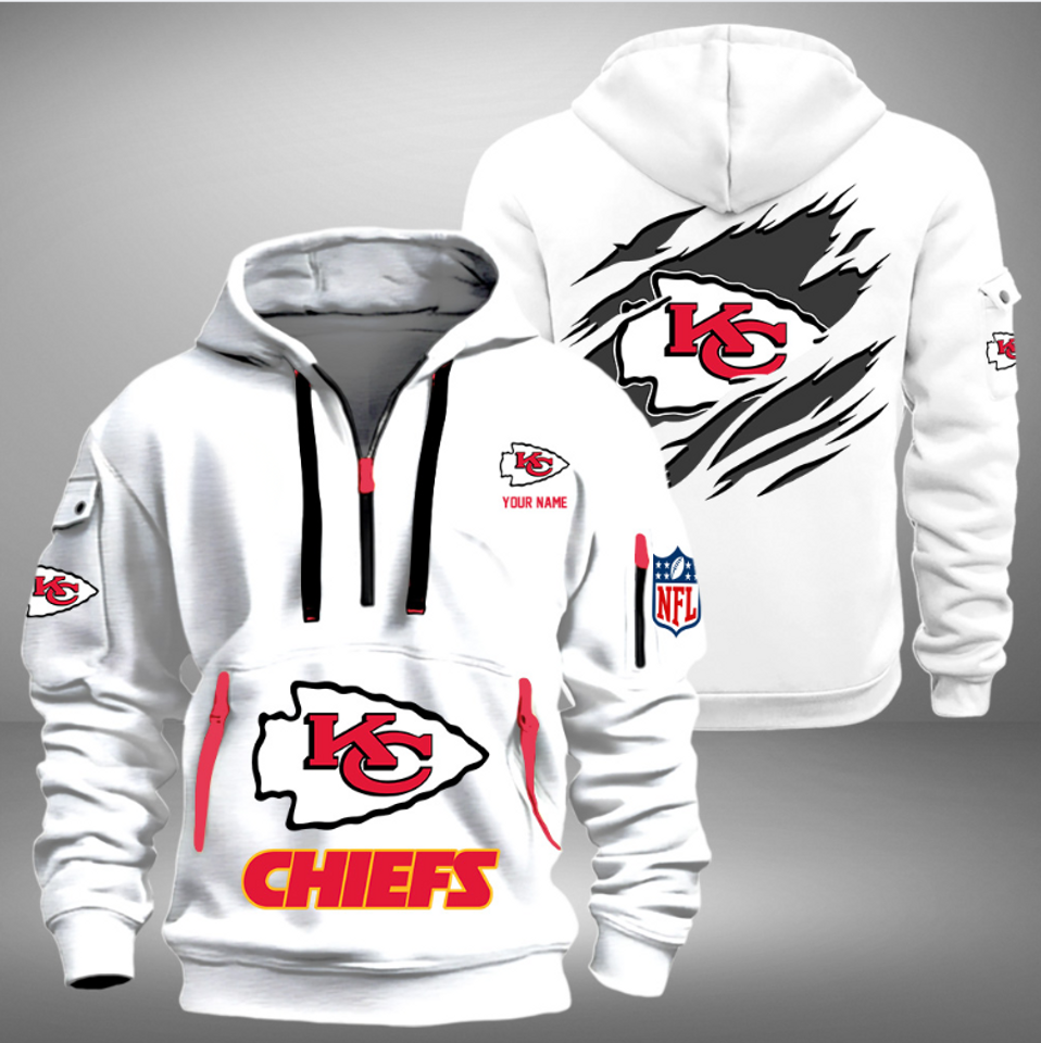 Personalize KC Chiefs Football Team Quarter Zip Hoodie Unisex T-shirt, Sweatshirt, Hoodie, Long Sleeve Tee - T-Shirt, Sweatshirt, Hoodie