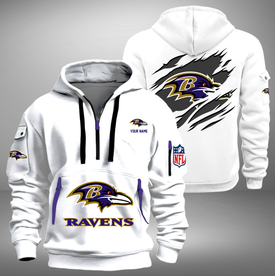 Personalize Baltimore Football Team Quarter Zip Hoodie Unisex T-shirt, Sweatshirt, Hoodie, Long Sleeve Tee - T-Shirt, Sweatshirt, Hoodie