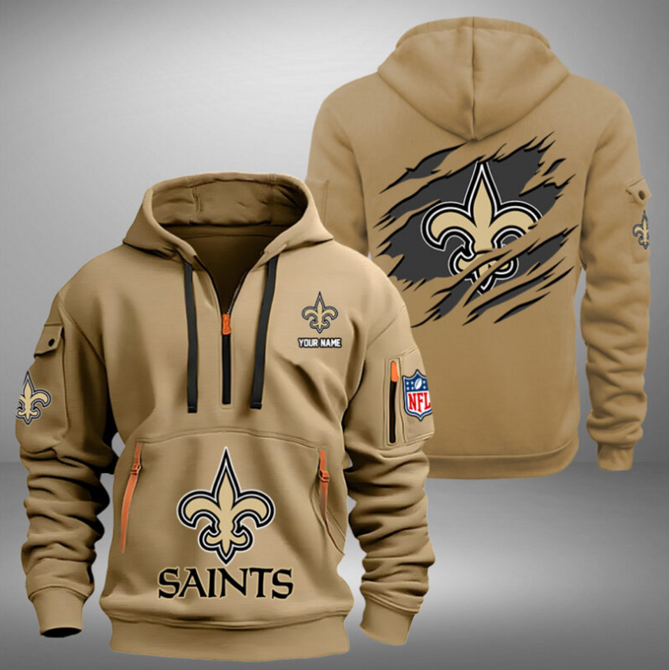 Personalize New Orleans Football Team Quarter Zip Hoodie Unisex T-shirt, Sweatshirt, Hoodie, Long Sleeve Tee - T-Shirt, Sweatshirt, Hoodie