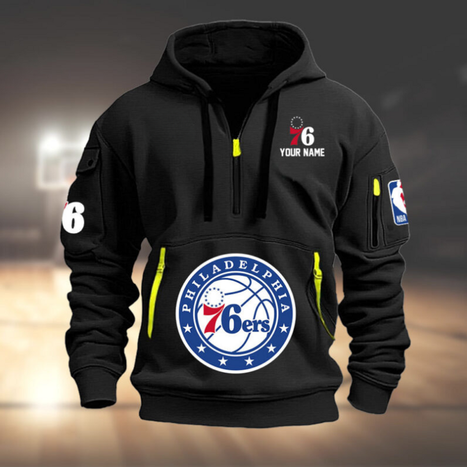 Personalize Philadelphia Basketball Team Quarter Zip Hoodie Unisex T-shirt, Sweatshirt, Hoodie, Long Sleeve Tee - T-Shirt, Sweatshirt, Hoodie