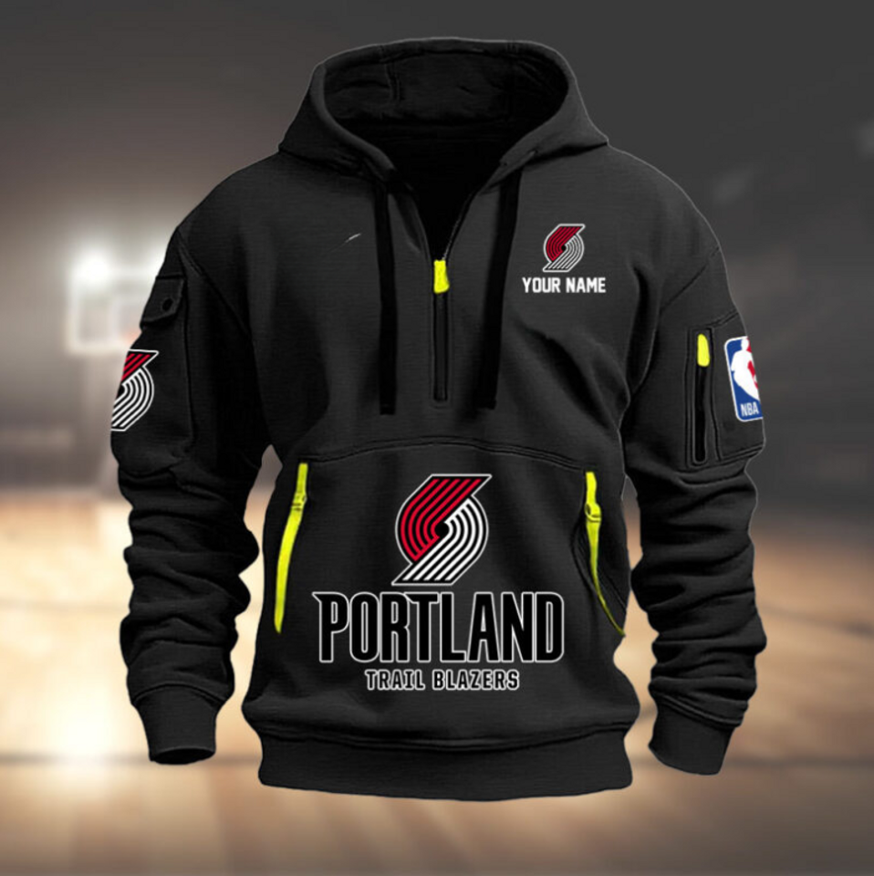 Personalize Portland Basketball Team Quarter Zip Hoodie Unisex T-shirt, Sweatshirt, Hoodie, Long Sleeve Tee - T-Shirt, Sweatshirt, Hoodie