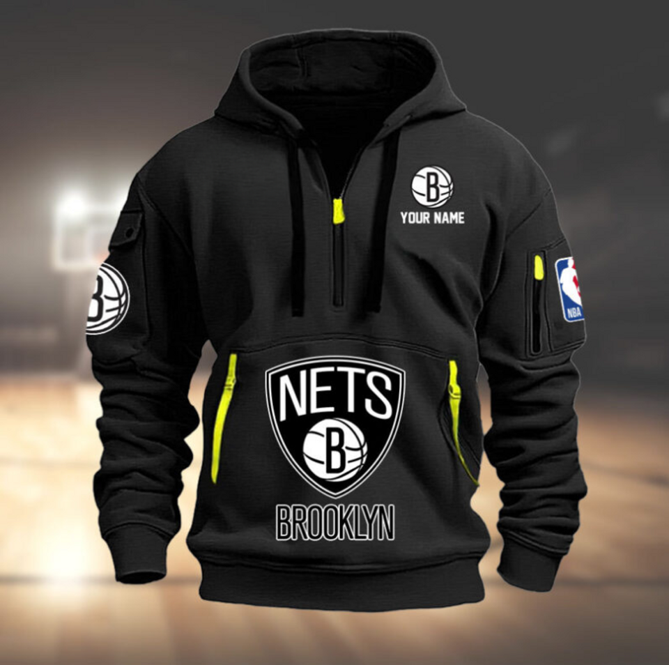 Personalize Brooklyn Basketball Team Quarter Zip Hoodie Unisex T-shirt, Sweatshirt, Hoodie, Long Sleeve Tee - T-Shirt, Sweatshirt, Hoodie