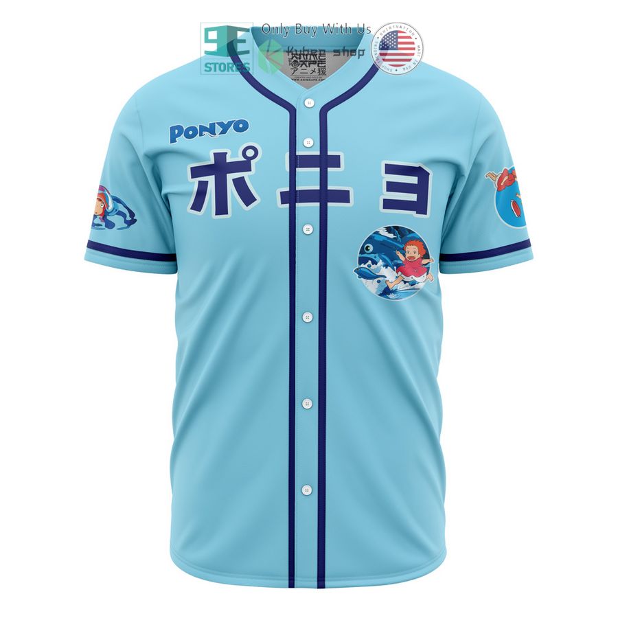 BEST Sea Creatures Ponyo Studio Ghibli Baseball Jersey baseball jersey product view 1