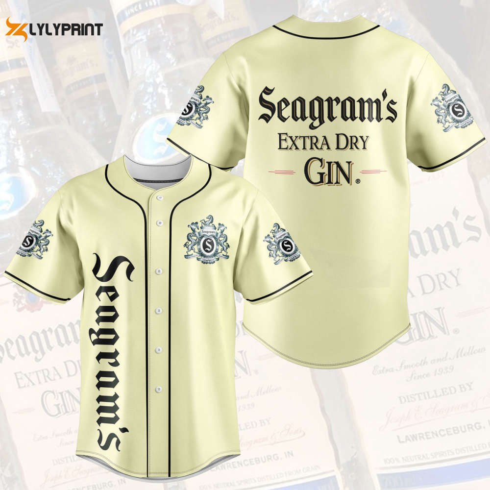 Seagram's Extra Dry Gin Baseball Jersey - lylyprint.com baseball jersey product view 1