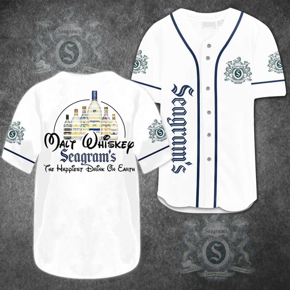 Seagram s Happiest Drink Baseball Jersey: Stylish and Comfy Fan Gear baseball jersey product view 2